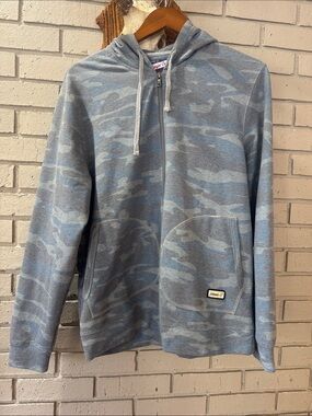 johnnie-O Blue Camo Full zip Hoodie Sweatshirt